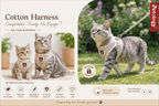 MEOW MEOW Cat Harness and Leash Set , Escape Proof and Adjustable , Lightweight and Soft Walking Harness for Cats - Perfect for Small & Medium Cats with Weight from 1.5 KG to 6.0 KG (Beige)