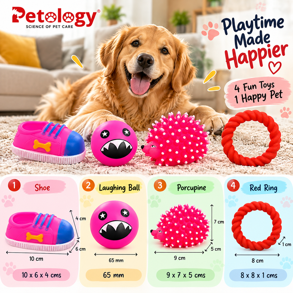 Petology Happy Fun Toy Combo – 4 Fun Toys, 1 JOY FREE