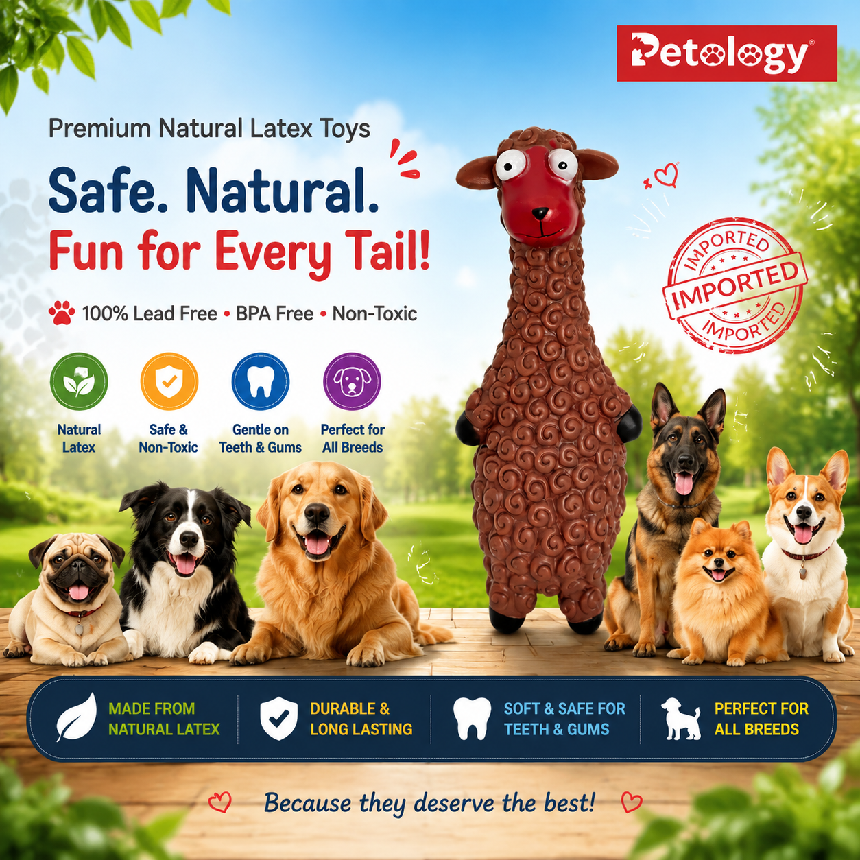 PlayPets Peppa The Puma – Durable, Lead-Free Squeaky Latex Toy for Fun, Chewing & Interactive Play