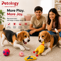 PlayPets Squeaking Combo Chicken, Intelligent Chargeable Ball, Paw Ball & Rubber Squeeze Sleeper Dog Toys Sound,  BPA Free ,Chemical Free,Screaming Toys for Pets,Safe & Non-Toxic  (Pack of 4 pcs)