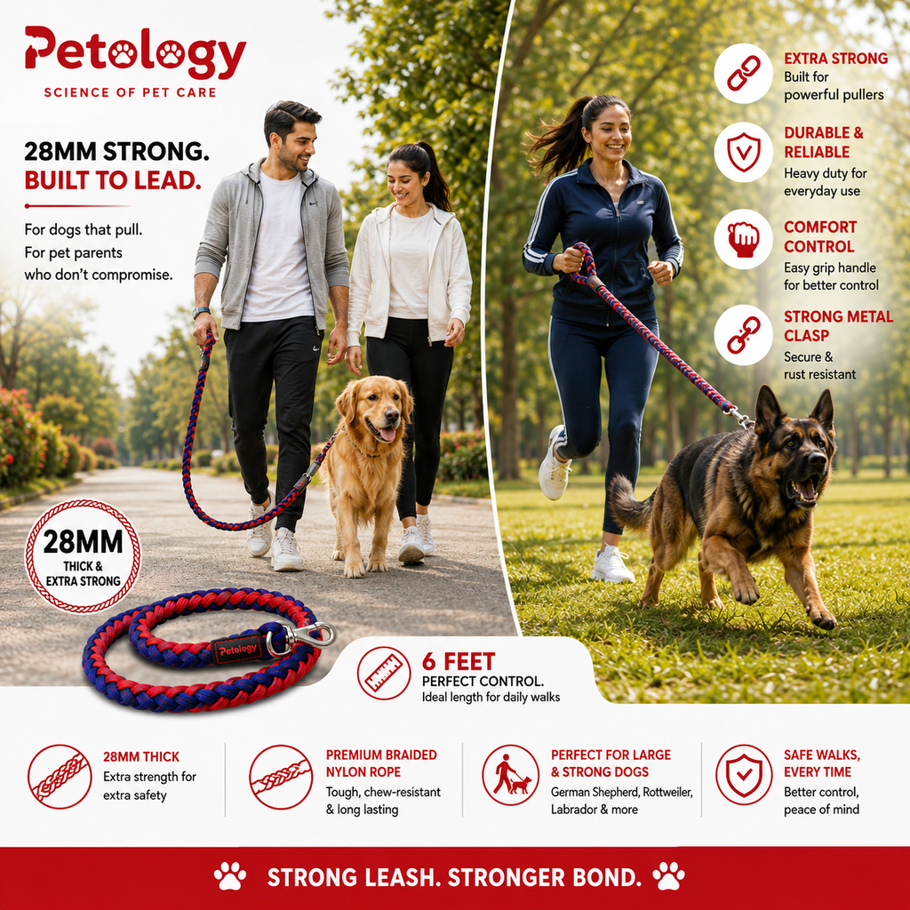 High strength Mountain Xtra strong Climbing Rope Tough Nylon Braided Dog Leash multicolour
