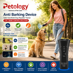 Petology Anti Barking Device, Safe Handheld Dog Repeller Trainer Dual Channel Dog Repeller Ultrasonic Handheld Dog Training Tool, 3 in 1 Bark Control Frequency Levels Humanized for Cats, Dogsl