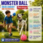 Buy Any 3  Monster Spike Balls at the price of 2 BPA Free, Non Toxic, Durable, Squeaky Perfect for Chewing, Teething and Training