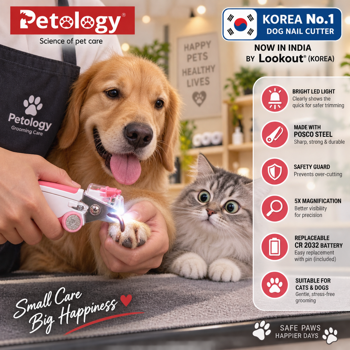 Korea no.1 pet product is back with brand Lookout by Petology with Guide Light, Nail Box, Posco Steel & Nail Filler