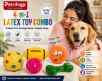 Petology 4-in-1 Latex Toy Combo – Endless Fun for Happier Dogs