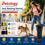 Petology Anti Barking Device, Safe Handheld Dog Repeller Trainer Dual Channel Dog Repeller Ultrasonic Handheld Dog Training Tool, 3 in 1 Bark Control Frequency Levels Humanized for Cats, Dogsl