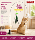 Cat Interactive suction cat wand with feather & bell, scratch‑resistant design keeps indoor cats entertained.