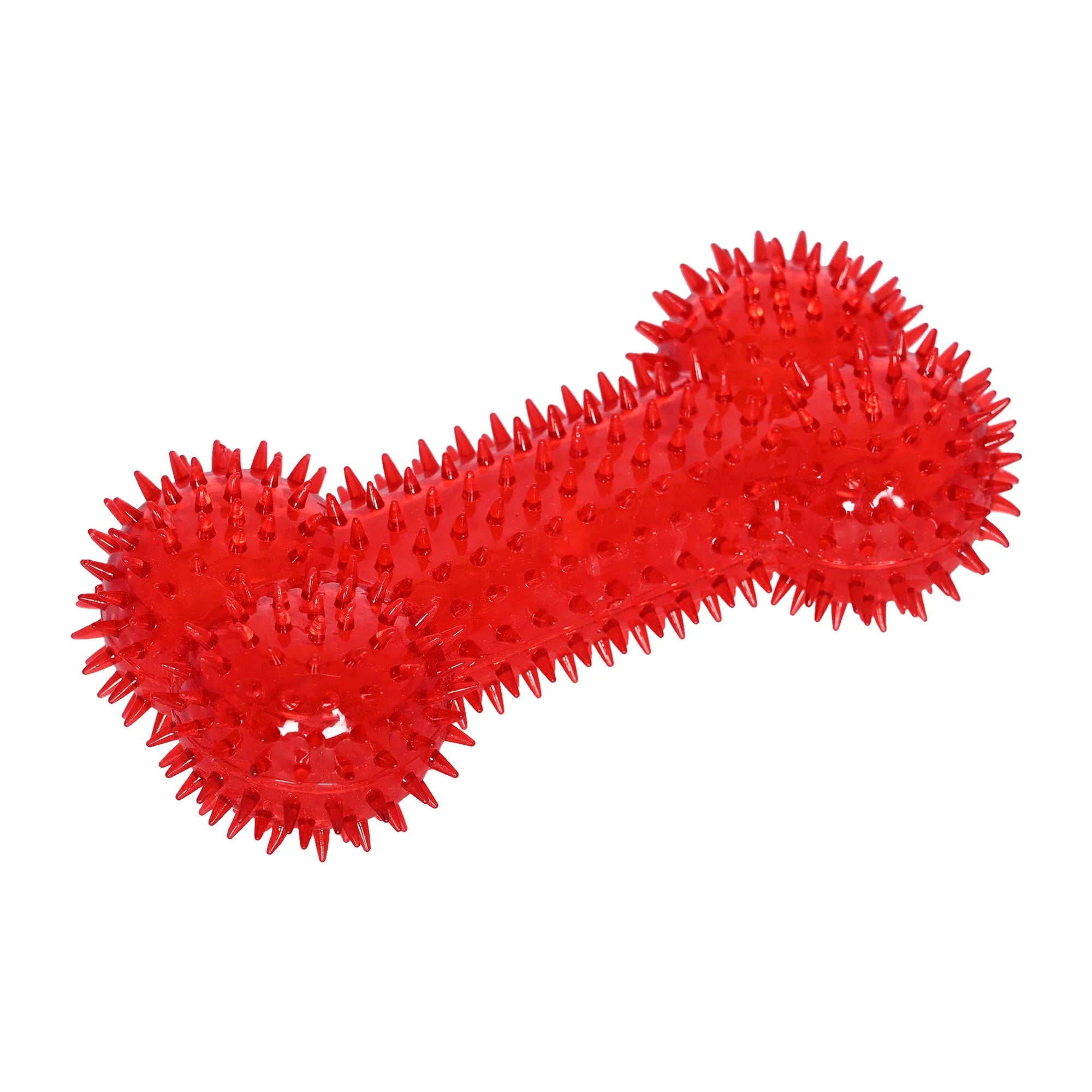100% BPA Free,Non-Toxic,Squeaky spike bone for healthy dental, fetch toys with TPR Rubber Toys