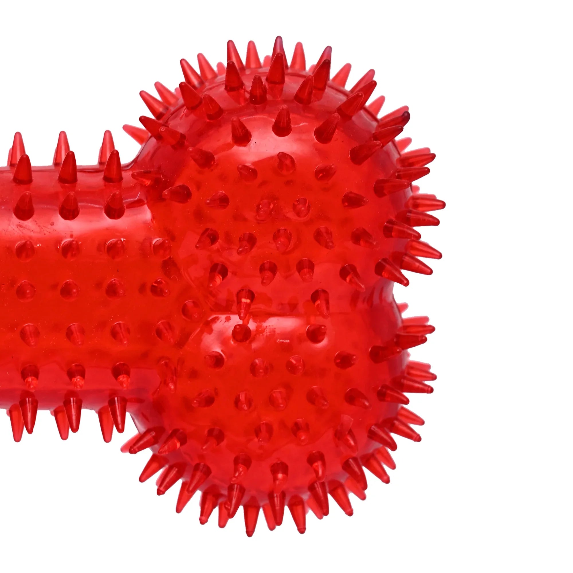 100% BPA Free,Non-Toxic,Squeaky spike bone for healthy dental, fetch toys with TPR Rubber Toys