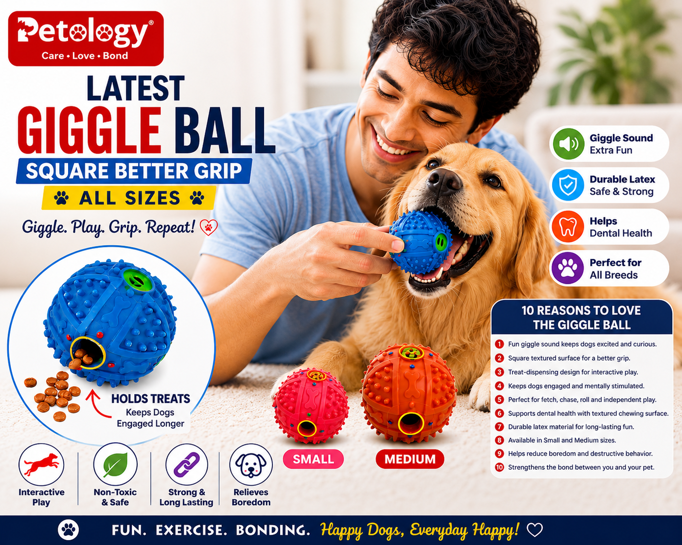 Giggle ball Play Grip Repeat Petology Giggle Ball More Fun More Play, Happier Dogs