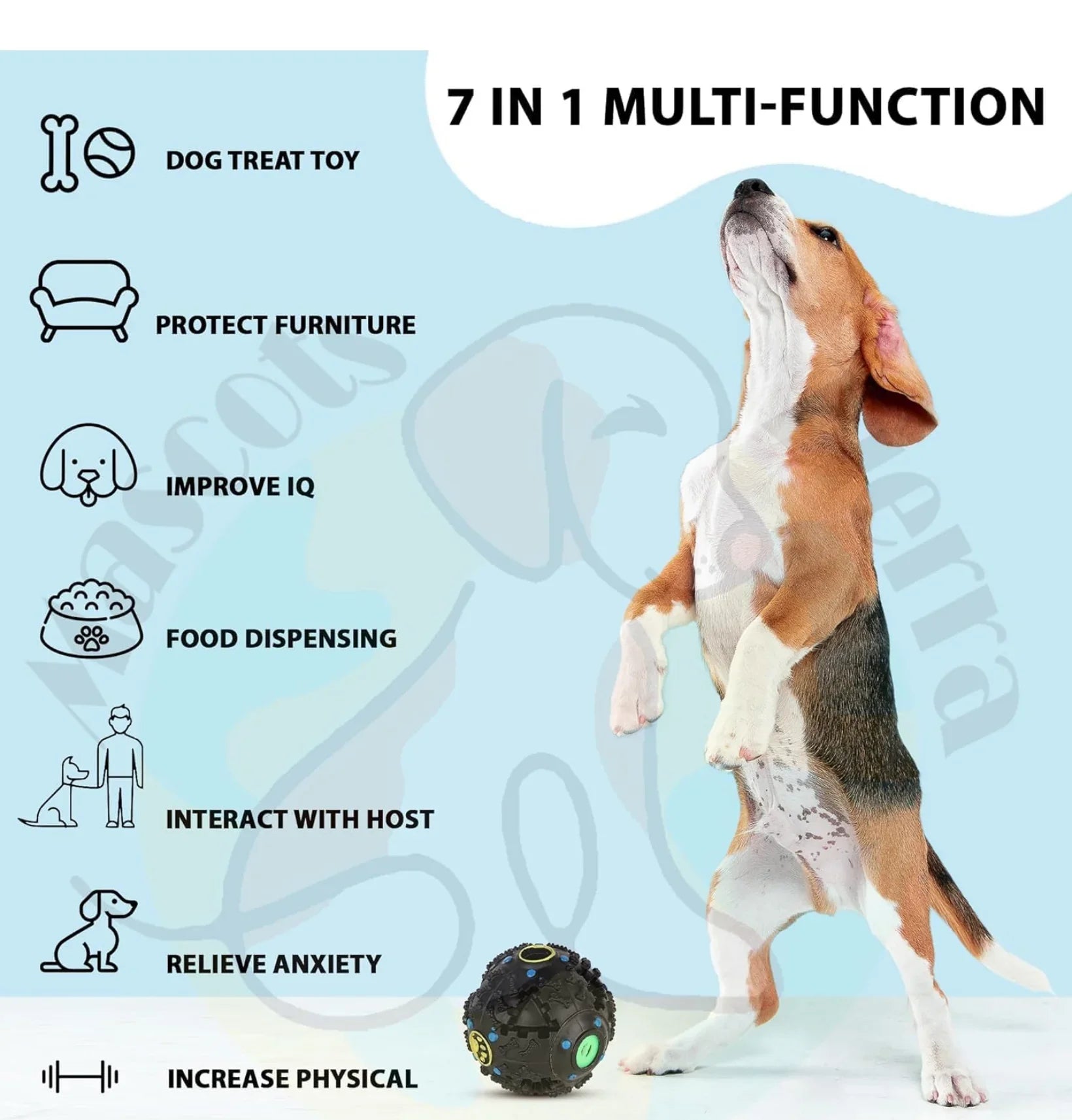 Giggle Interactive Squeaky Dog Ball, Funny Giggle Sound When Rolled or Shaken, Interactive Toy for Small, Medium & Large Dog, Treat Dispensing toy as well