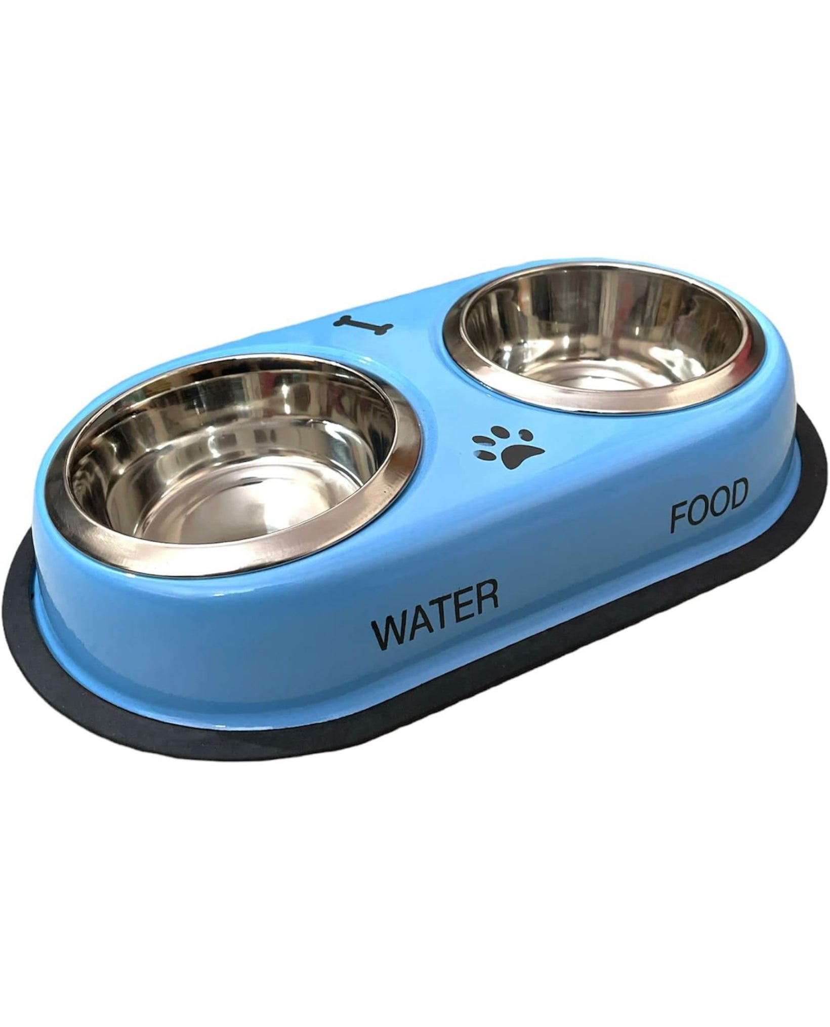 Double diner for dogs and cats 100 % S.Steel Double Diner Bowls With Anti Skid MEDIUM AND LARGE SIZE