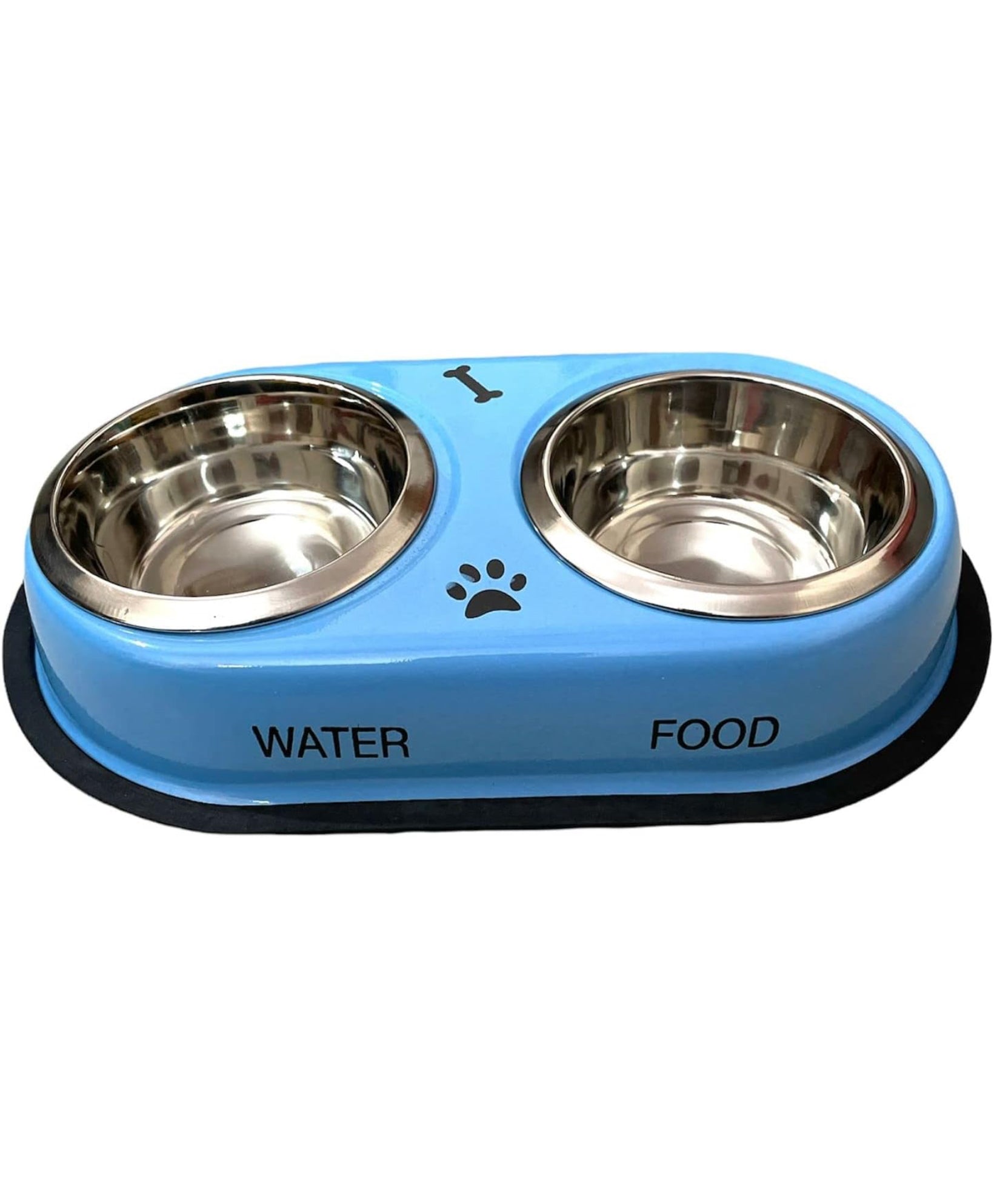 Double diner for dogs and cats 100 % S.Steel Double Diner Bowls With Anti Skid MEDIUM AND LARGE SIZE