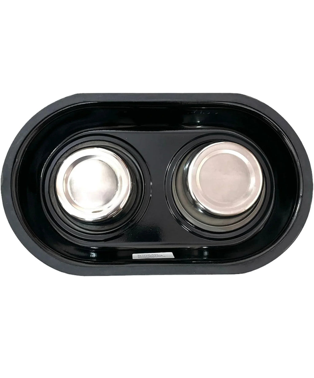 Double diner for dogs and cats 100 % S.Steel Double Diner Bowls With Anti Skid MEDIUM AND LARGE SIZE