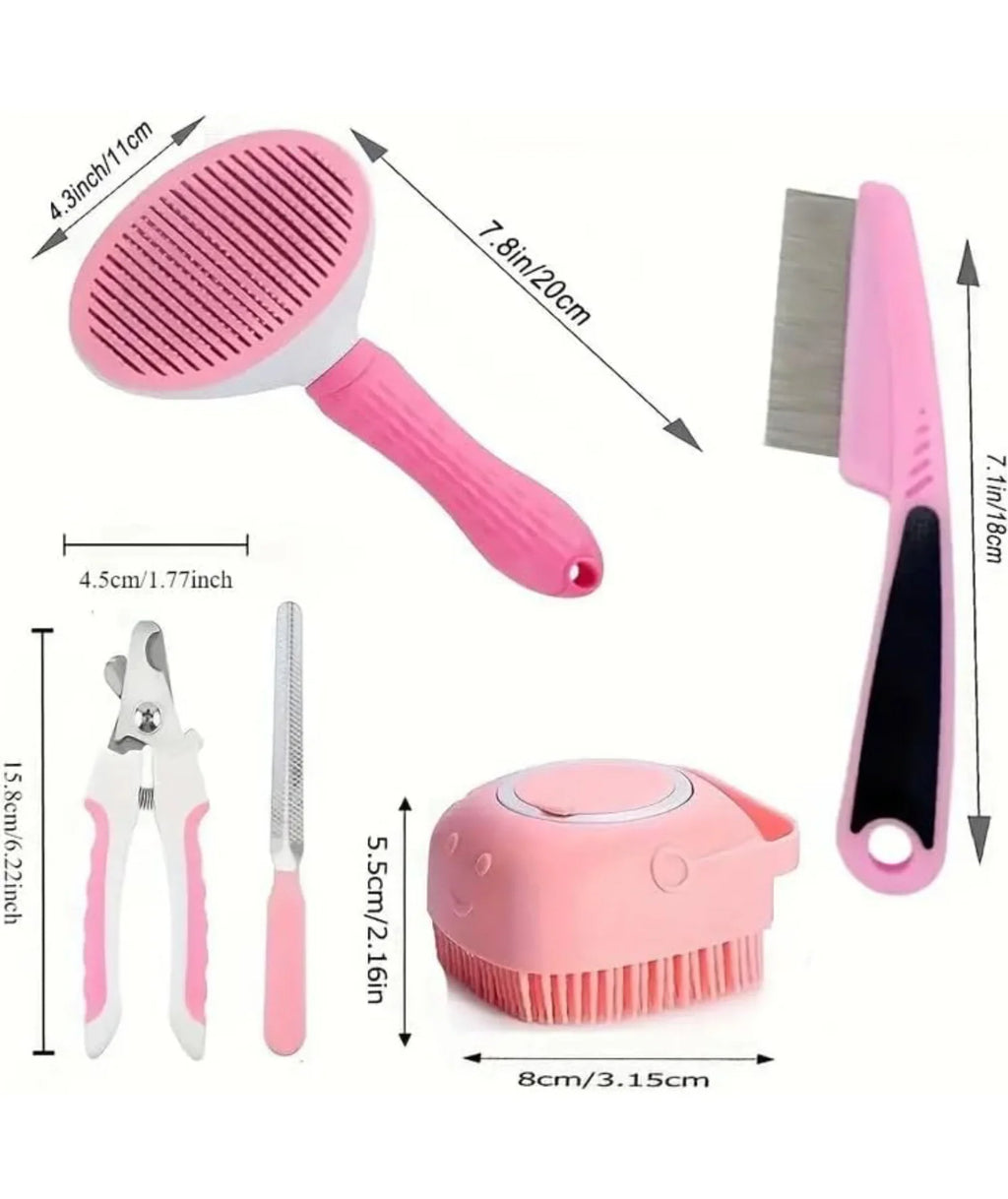 HI HYGENIE Dog & Cat Hygiene 1 Set Pet Grooming Kit,(PACK OF 5 PCS) COLOR MAY VARY