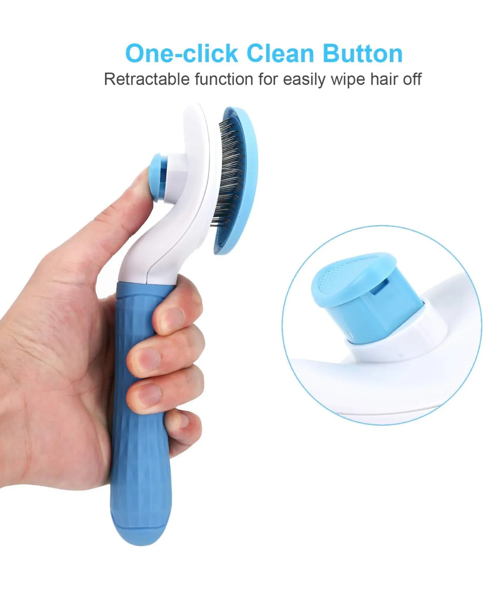 PETOLOGY Hi health pet Self Cleaning Slicker Brush, Pet Grooming Shedding Brush for Dogs and Cats Color May Vary