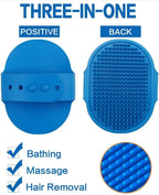 Hi Health COMBO 3 pcs Self Cleaning Slicker Shedding Brush ,Pet Bath Massage Brush With Soap & Shampoo Dispenser Soft Silicone Bristle For Long Short Haired Dogs Cats Shower.