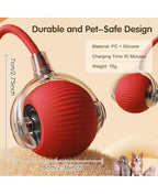 Playpets Most Viral Interactive Rolling Ball Toy for Cats and Dogs 360° Smart Automatic Pet Ball (RED)