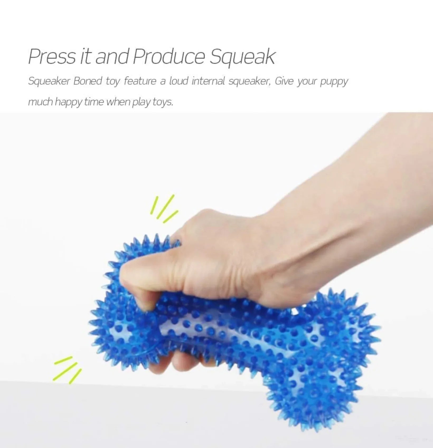 100% BPA Free,Non-Toxic,Squeaky spike bone for healthy dental, fetch toys with TPR Rubber Toys