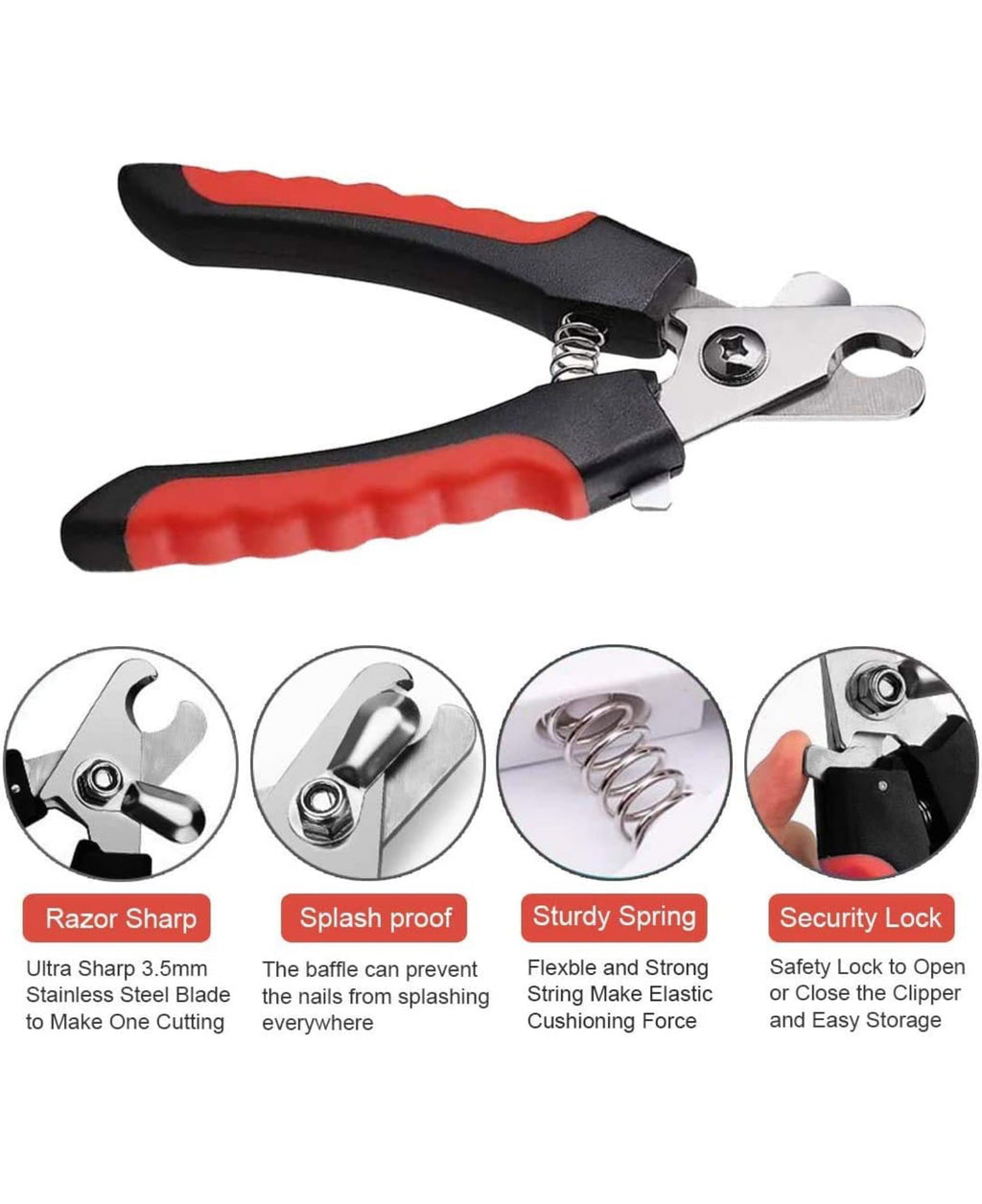 Dog Stainless Steel Nail Cutter Clipper and filer,Claw & Nails Clippers Grinder Grooming Trimmer for Small, Medium, Large dogs and cats