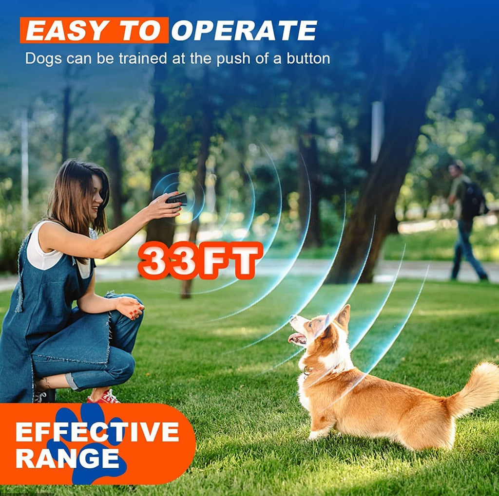 Petology Anti Barking Device, Safe Handheld Dog Repeller Trainer Dual Channel Dog Repeller Ultrasonic Handheld Dog Training Tool, 3 in 1 Bark Control Frequency Levels Humanized for Cats, Dogsl