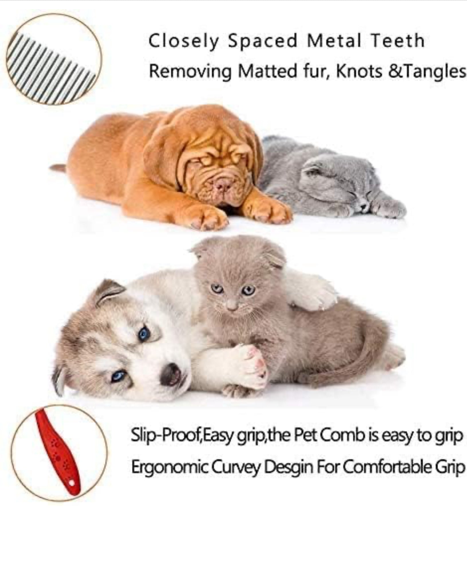 Petology Hi Health hygiene set (Combo 6 pcs) Pet Slicker Brush,Hair Comb Single Sided,Nail Clipper ,Nail Grinder ,Grooming Gloves Kit & Palm brush for All Breeds &  Age Dog, Cat, Rabbit & Hamster