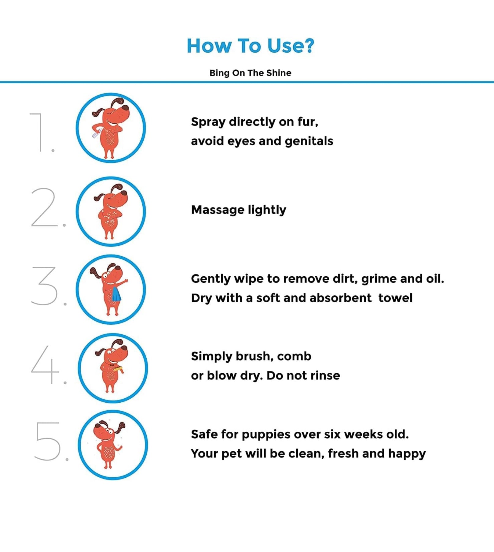 Waterless Cleansing & No Rinse Dry Shampoo for Dogs -300 mL Quick & Easy Dog Dry Shampoo No-Rinse, Skin-Friendly Deodorizing Formula