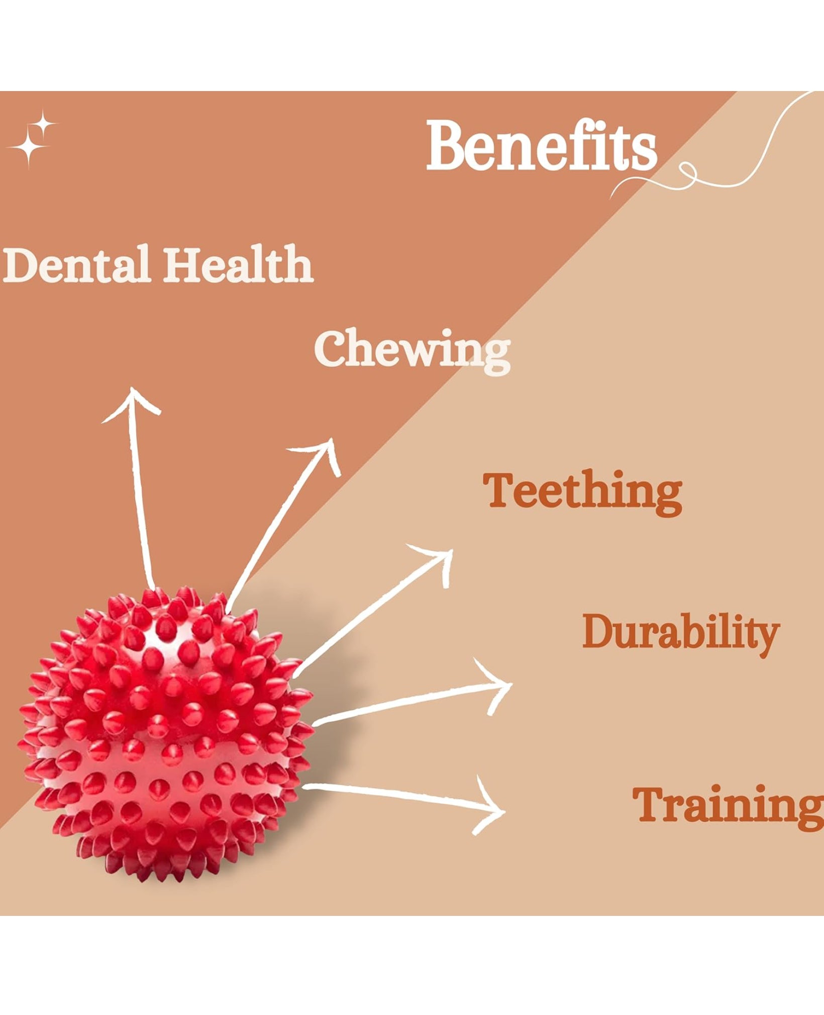 PlayPets Non-Toxic bouncy Spiked super bouncy fetch Ball Dog Chew Toy, Puppy Teething Toy, 3 Inches(Suitable all breeds)