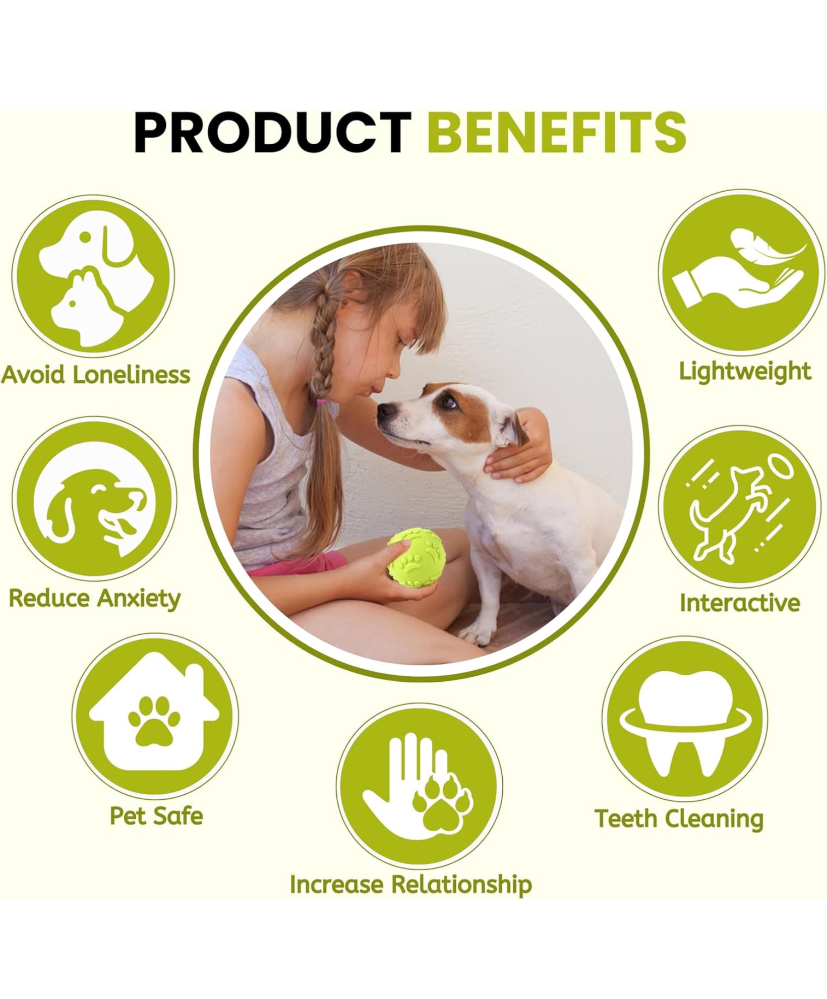 Playpets perfect combo of 4 Safe fetch teething balls with combo squeaky, spiky & soft latex balls to keep boredom away for all dog breeds and ages( Multi colour)