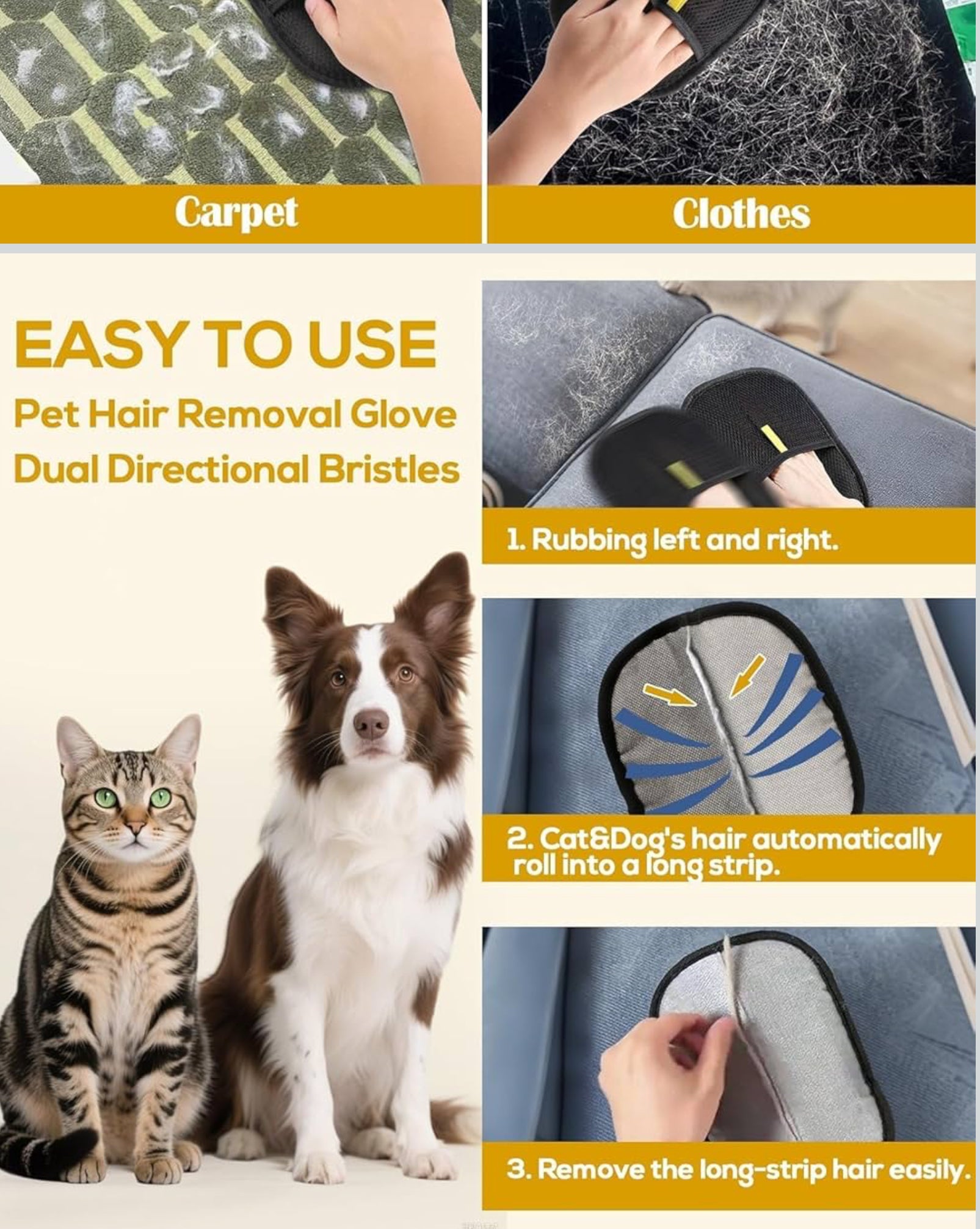 GRAB GROOM COMBO PET Mist brush with pet hair remover tool Non-Static and static brush combo with brush and clean combo perfect hygiene combo