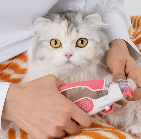 Lookout by Petology Exclusive Nail Clipper ( Korea)  Posco steel Dog and cat Nail Clippers with specially designed nail box Quick Sensor Light Accident-Free Guide Light and Dog Nail wheel Filler (Color Vary)