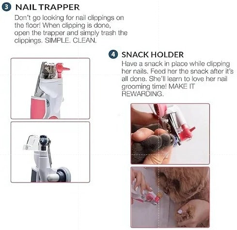 Lookout by Petology Exclusive Nail Clipper ( Korea)  Posco steel Dog and cat Nail Clippers with specially designed nail box Quick Sensor Light Accident-Free Guide Light and Dog Nail wheel Filler (Color Vary)