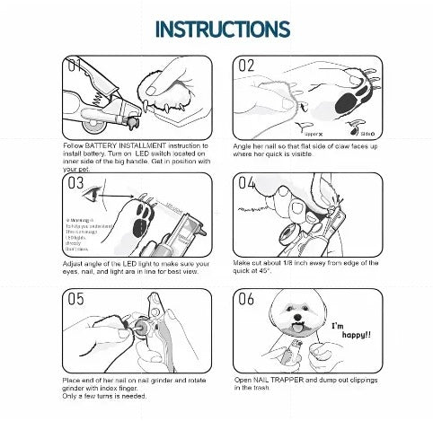 Lookout by Petology Exclusive Nail Clipper ( Korea)  Posco steel Dog and cat Nail Clippers with specially designed nail box Quick Sensor Light Accident-Free Guide Light and Dog Nail wheel Filler (Color Vary)