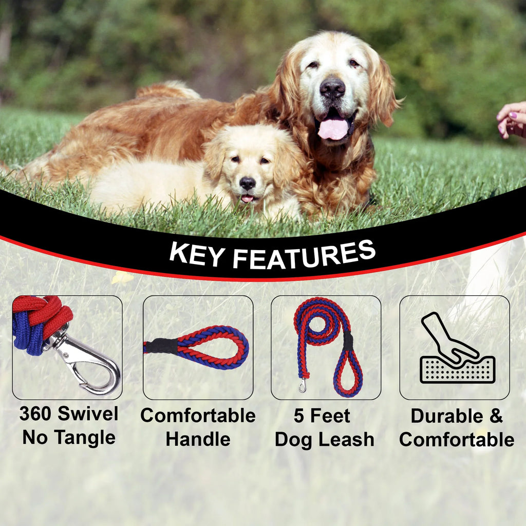 Petology high strength Mountain Xtra strong Climbing Rope Tough Nylon Braided Dog Leash multicolour