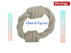 Petosafe buy 2pay1 100% Organic Jute Chew-tug Dog Toy Non-Toxic, Soft, Stuffed Interactive Cute Squeaky, Teething Rope Dog Toy  Small to Medium breed