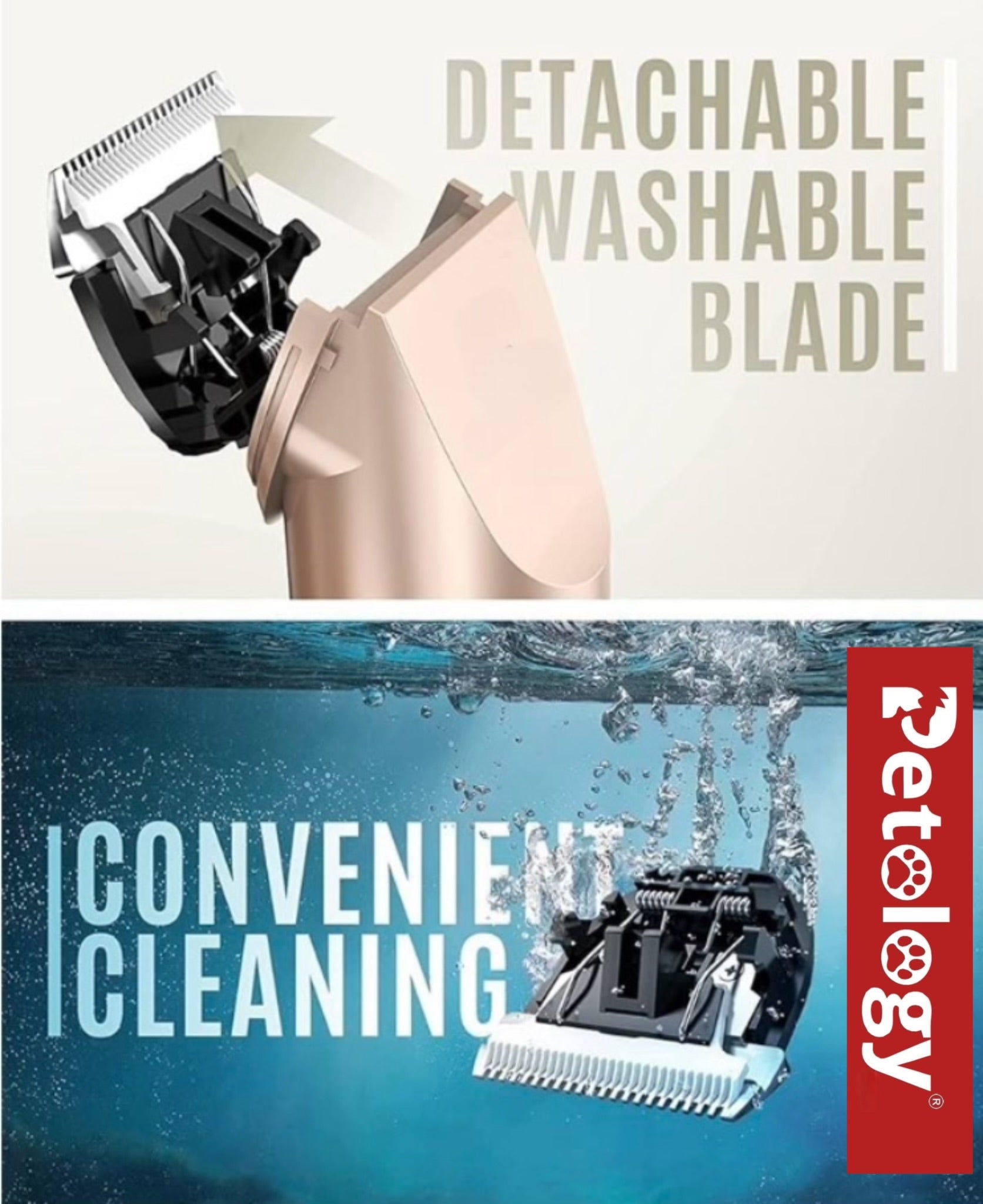 Pawpet Professional pet grooming kit for Dogs & cats Low noise<50dbs, no afraid pets, Powerful upto 1200 MAH Battery & 4 inter-changeable combs for better cut additional steel comb and post trimming palm massager (absolutely free)