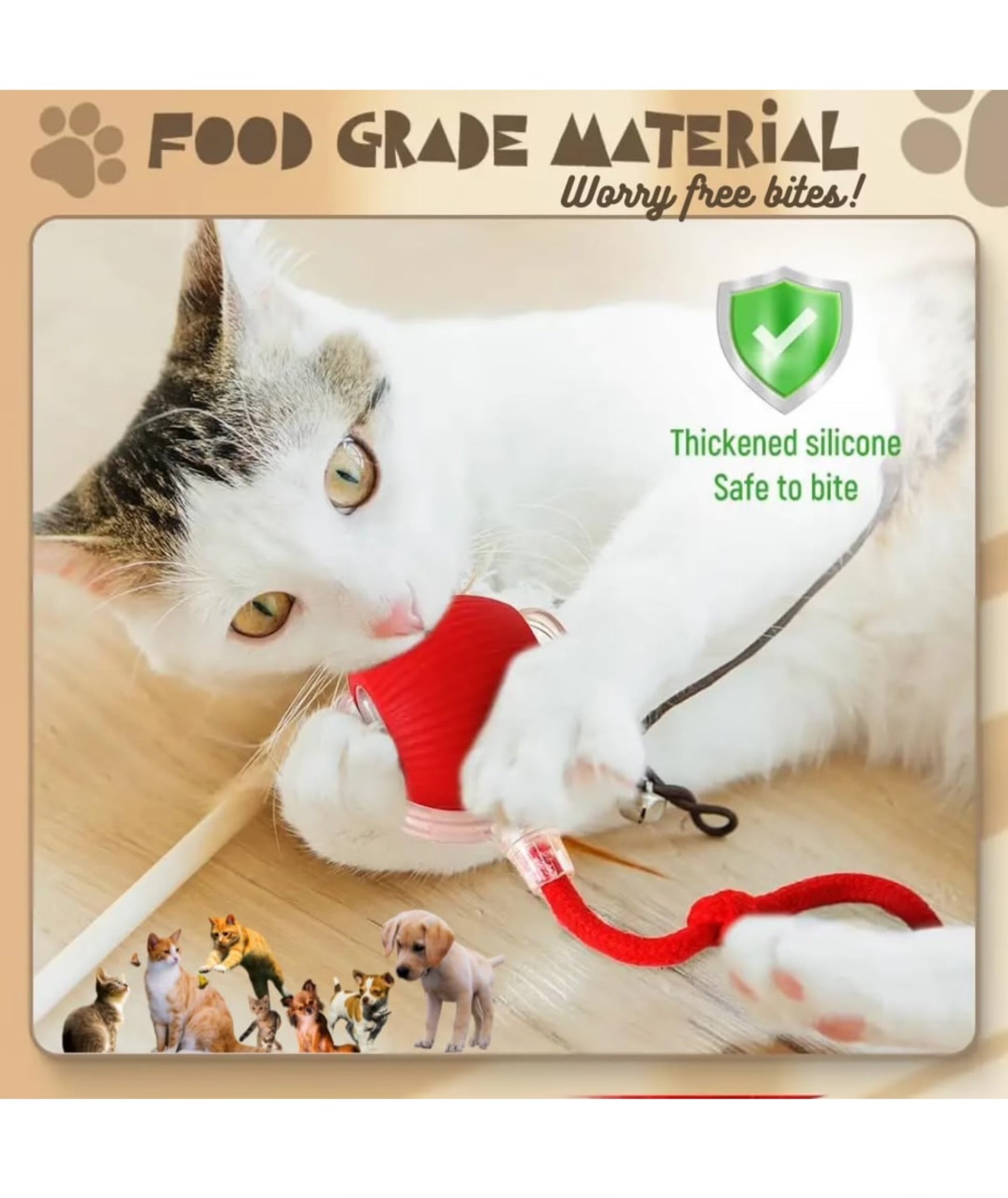 Playpets Most Viral Interactive Rolling Ball Toy for Cats and Dogs 360° Smart Automatic Pet Ball (RED)