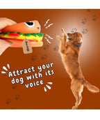 Playpets 100% Latex Burger Squeaky Durable & Interactive Chew Toy for Dogs & Cats ,Fun Squeaker , Solo Play all size Breeds , Dental Health