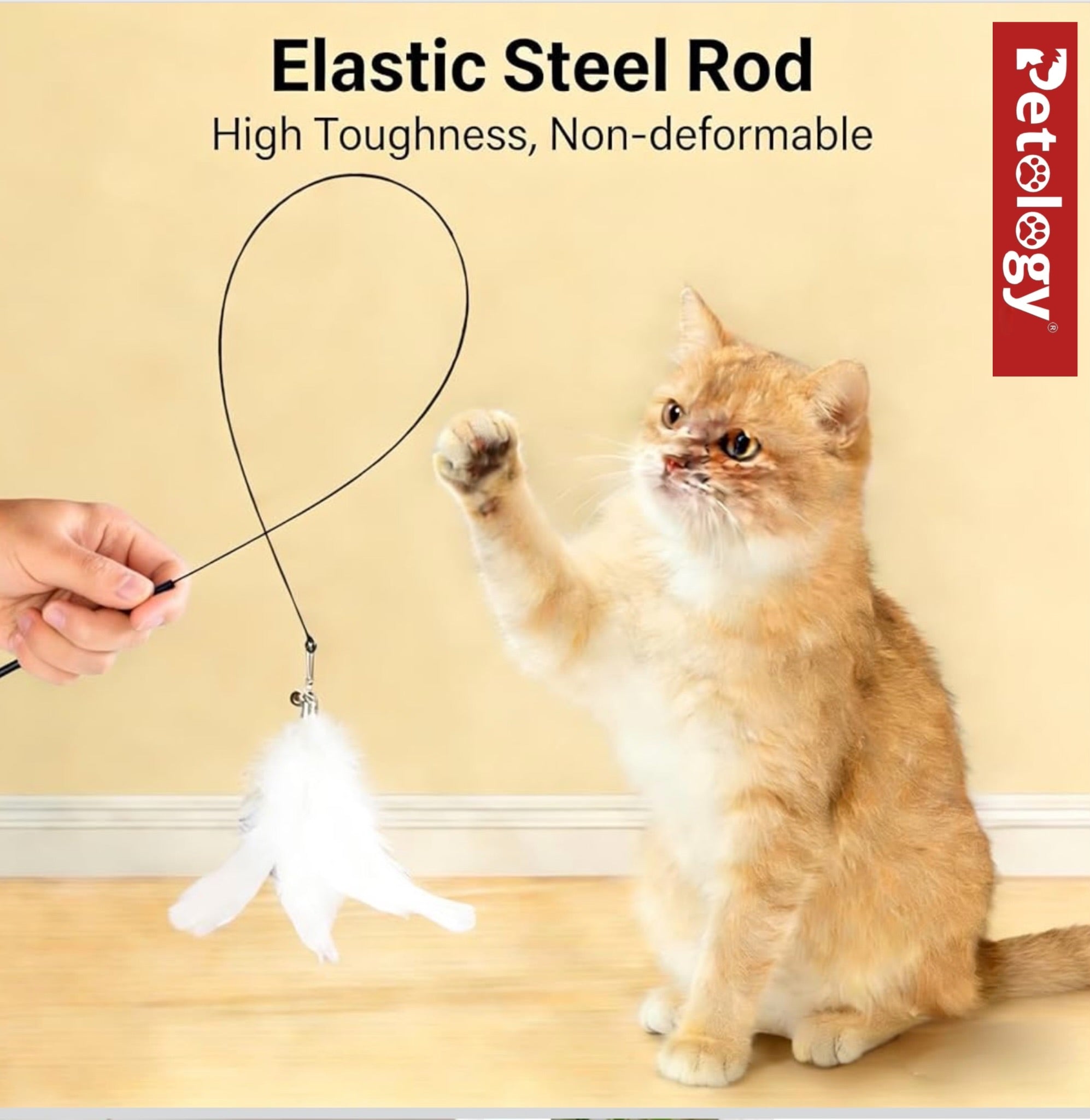 Combo stick Suction Cup Cat Teaser Wand - Interactive Feather & Bell Toy for Indoor Cats, Self-Play Fixed Design, Scratch-Resistant to Relieve Boredom