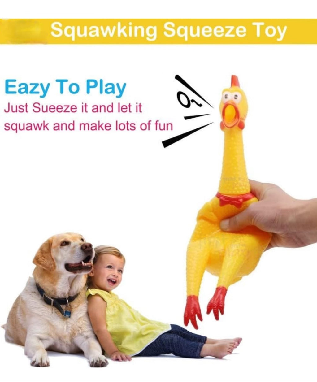PlayPets Squeaking Combo Chicken, Intelligent Chargeable Ball, Paw Ball & Rubber Squeeze Sleeper Dog Toys Sound,  BPA Free ,Chemical Free,Screaming Toys for Pets,Safe & Non-Toxic  (Pack of 4 pcs)