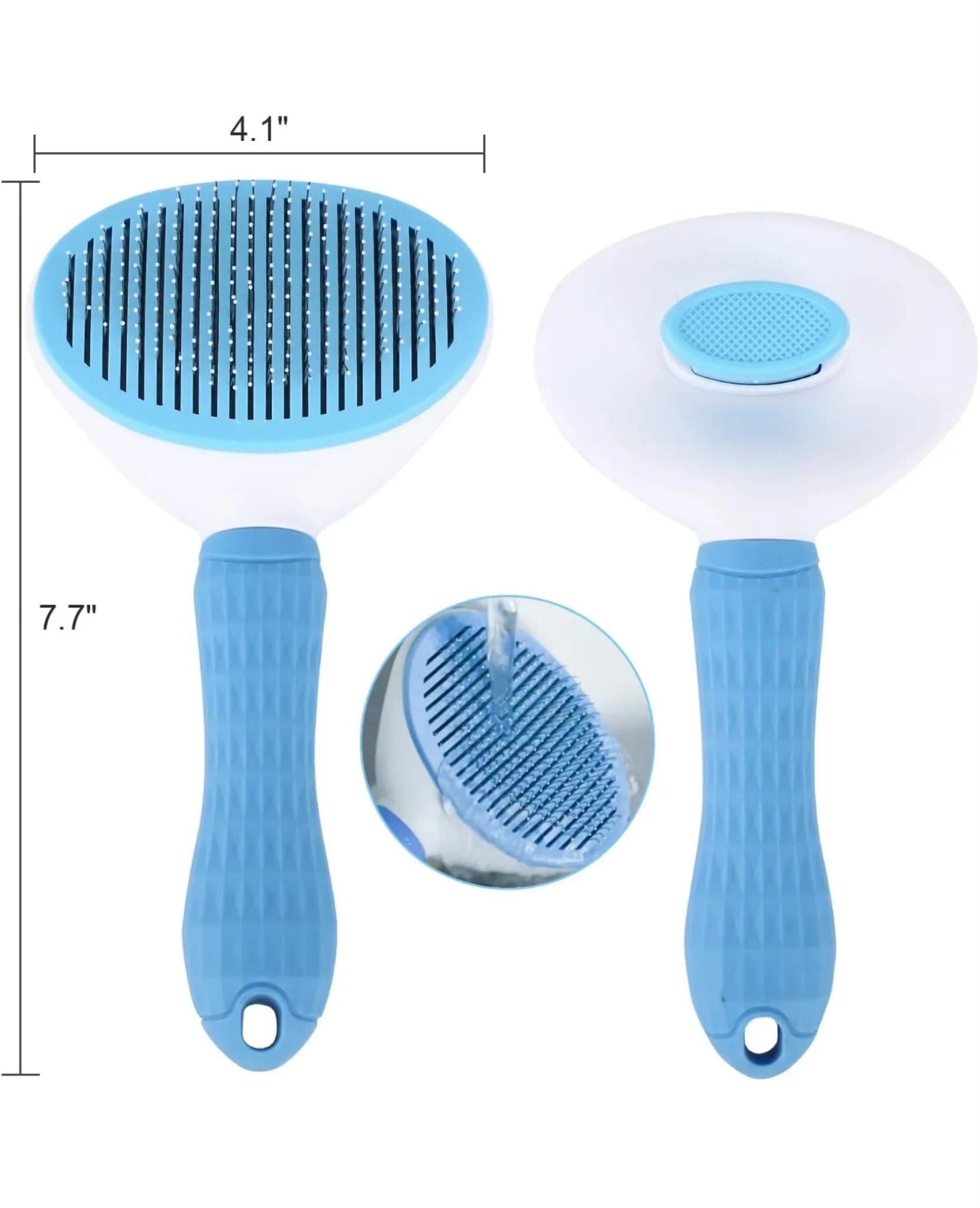 PETOLOGY Hi health pet Self Cleaning Slicker Brush, Pet Grooming Shedding Brush for Dogs and Cats Color May Vary