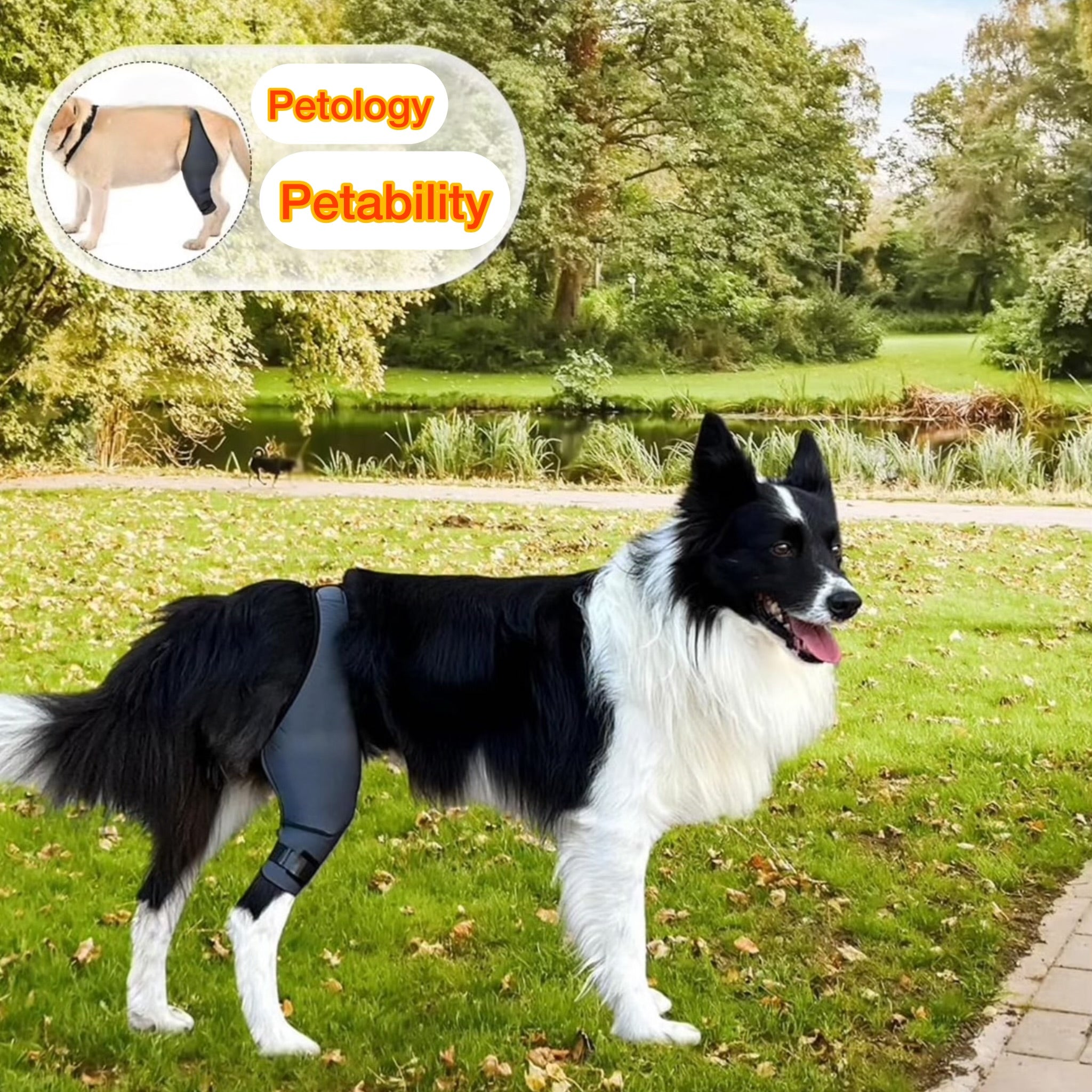 Petability Knee Brace for Dogs with Side Stabilizers, Knee Cap Dislocation, post operative , Arthritis - Keeps The Joint Warm and Stable - Extra Support - Reduces Pain and Inflammation (Suitable medium,Large & Extra-Large Breeds) 1 piece