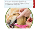 HiHygiene Ultra soft 2-in-1 Tooth brush designed for all kinds Dog breeds small,medium,Large & Extra large size Dogs easy to use glide through brush with better grip enhanced oral care of loved ones(Color vary)