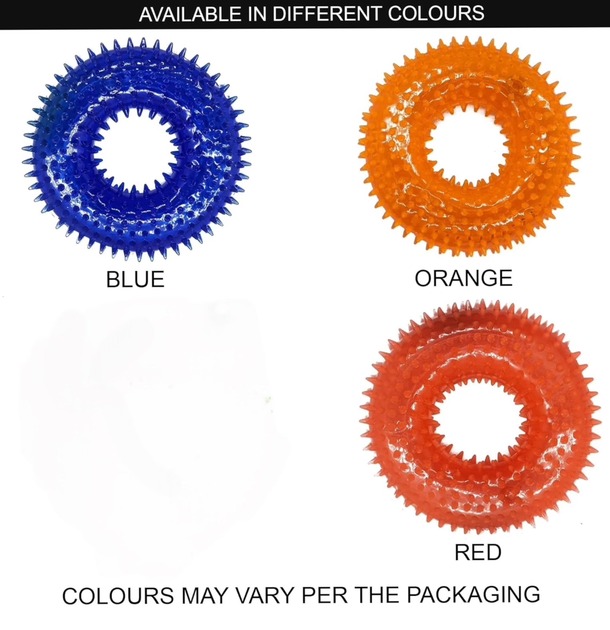 100% BPA FREE & NON-TOXIC Spike Ring Chew Toy is a Durable, Interactive Option for Dogs That Love to chew and Play