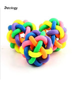 Playpets 100% non toxic Rainbow Rubber Ball Toy for Dogs & Cat's Ball with Interactive Soft sound Bell for Small, Medium and Large Fetch Ball indoor & outdoor play