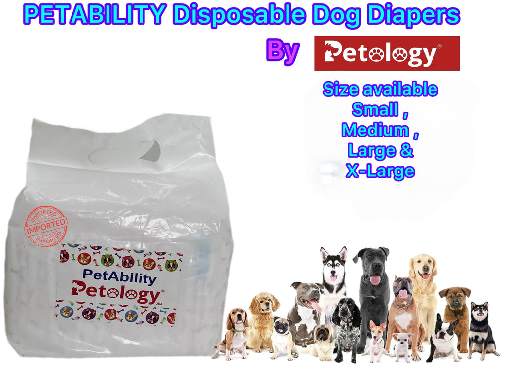 Petability Dogs Disposable Diapers for Dog -10Pcs Diaper Pants Nappy Leak-Proof, Ultra-Absorbent Daily and Travelling Purpose size available small,medium,Large & Xtra-Large