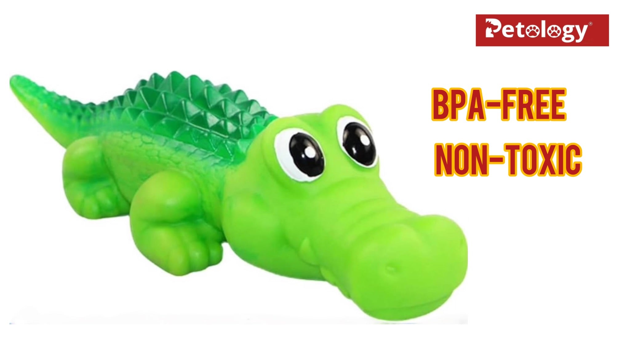 Playpet LATEX Crocodile Squeaky Dog Toy Durable Latex Chew Toy for Teething, Chewing Interactive Play Fun & Colorful Toy Cats- Adult Dogs-Puppies