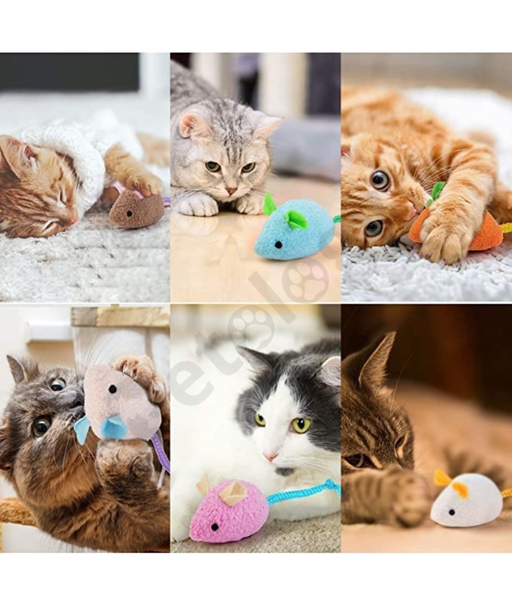 MEOW MEOW Fun Plush Cat Hunting Mouse Toys, Bite Proof , Interactive Mice Plush, Kitten Playing Rat, Soft Mouse , Kittens - 3Pcs (Color May Vary)