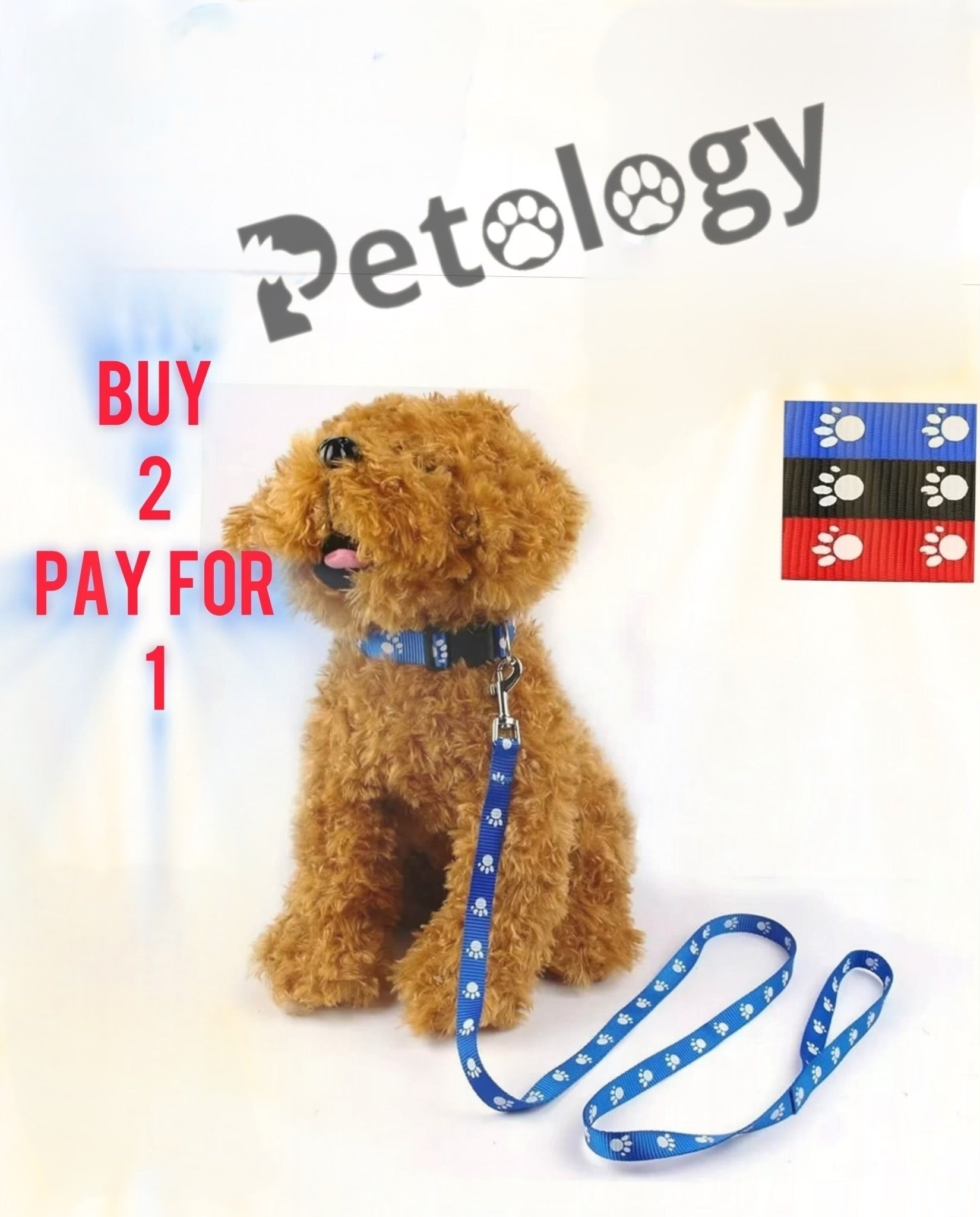 Paw Paw Stylish & Durable 15 MM Dog Collar and Leash Set Puppy Printed Adjustable Nylon Collar with Leash, Collar Leash Set for Puppies, Dog & Cat