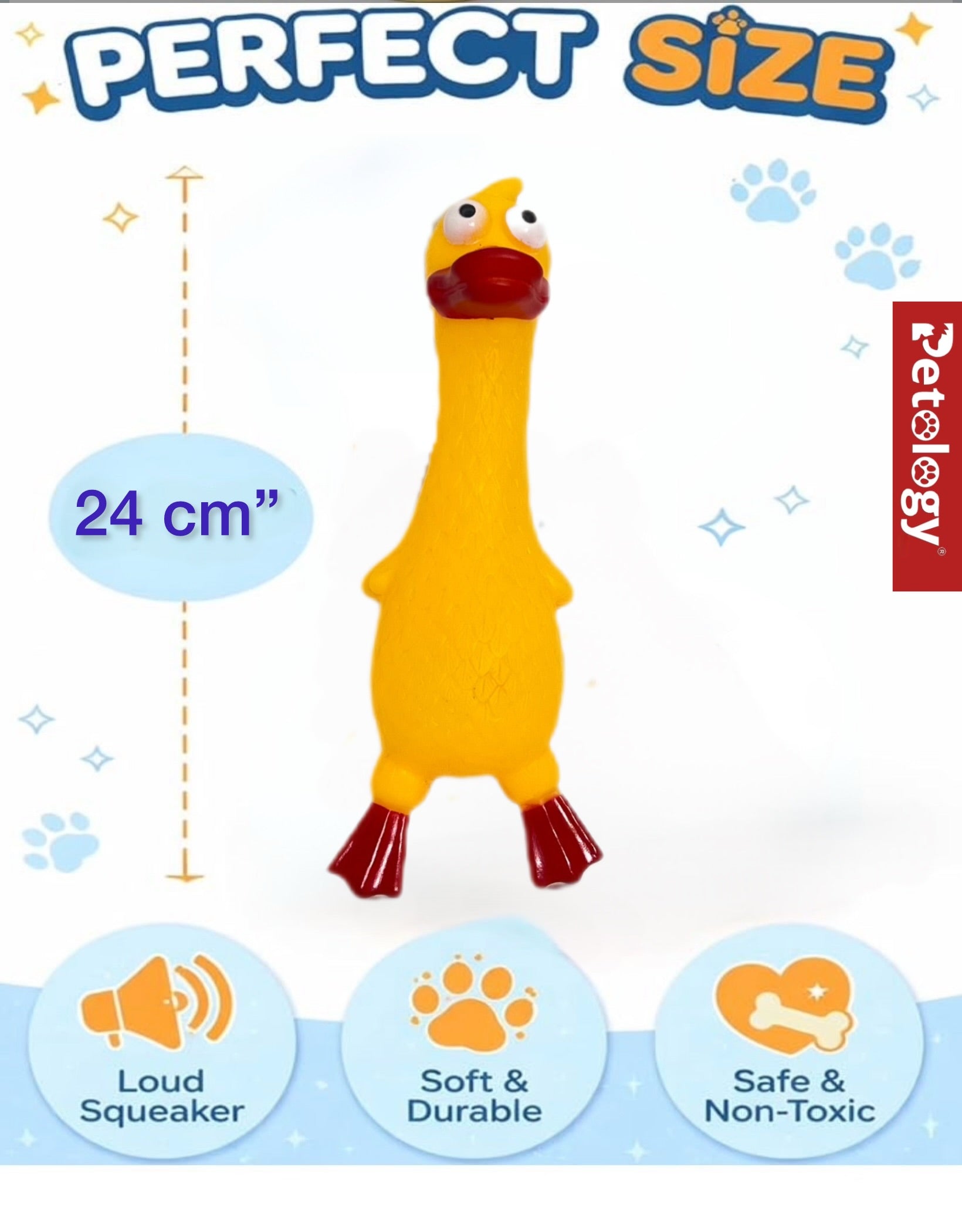 Penny Rubber Duck Squeaky Dog Toys for Small, Medium or Large Pet Breeds, Play Fetch, Reduce Separation Anxiety